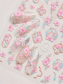 1kom 5D Nail Art naljepnica Meki reljef Frezija Božur Tulipan Cvijet Reljefni listovi miješanih latica Samoljepljivi ukrasi za nokte