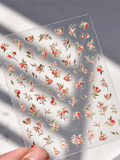 1kom 5D Nail Art naljepnica Meki reljef Frezija Božur Tulipan Cvijet Reljefni listovi miješanih latica Samoljepljivi ukrasi za nokte