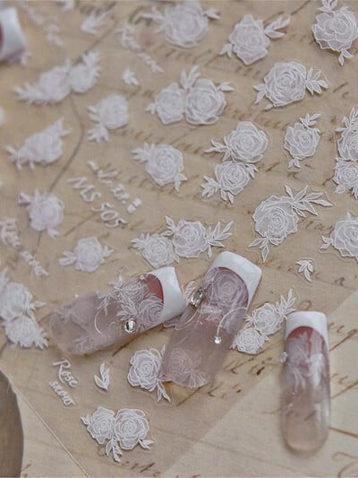 1kom 5D Nail Art naljepnica Meki reljef Frezija Božur Tulipan Cvijet Reljefni listovi miješanih latica Samoljepljivi ukrasi za nokte