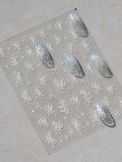 1kom 5D Nail Art naljepnica Meki reljef Frezija Božur Tulipan Cvijet Reljefni listovi miješanih latica Samoljepljivi ukrasi za nokte