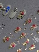 1kom 5D reljefni laser Lluxury Flower Nail Art Charms Naljepnice Akrilne ruže Samoljepljive naljepnice Ukrasi za nokte DIY dodaci