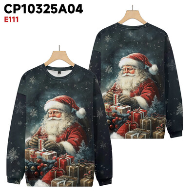 Plus Pieaugušo džemperis Ziemassvētku kostīmi Rakstu Pulovers Džemperis Retro Santa Perfect Apdrukāts Džemperis ar apaļu kaklu Rudens Ziema