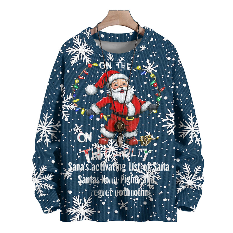 Plus Πουλόβερ για ενήλικες Χριστουγεννιάτικο μοτίβο πουλόβερ Πουλόβερ Unisex Εικονογράφηση κεφαλής ελαφιού Φούτερ με στρογγυλή λαιμόκοψη Φθινόπωρο χειμώνα