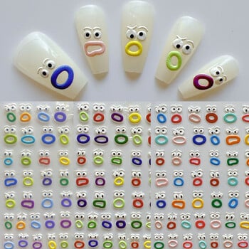 1 τμχ Nail Art 6D Relievo Ugly Face αυτοκόλλητο φύλλο Διακόσμηση νυχιών M