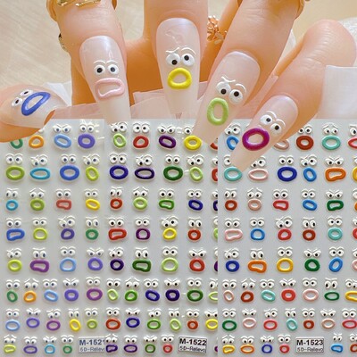 1db Nail Art 6D Relievo Ugly Face matricalap Nail Art Dekoráció M