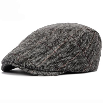 Retro Newsboy Caps Ανδρικά Καπέλα Βρετανών ζωγράφων Φθινοπωρινά χειμερινά μπερέδες Ψαροκόκκαλο πλέγμα με κόκκινη γραμμή επίπεδη καπέλα Hip Hop Berets