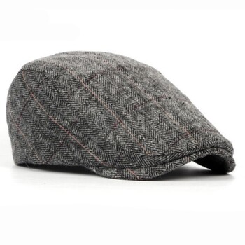 Retro Newsboy Caps Ανδρικά Καπέλα Βρετανών ζωγράφων Φθινοπωρινά χειμερινά μπερέδες Ψαροκόκκαλο πλέγμα με κόκκινη γραμμή επίπεδη καπέλα Hip Hop Berets