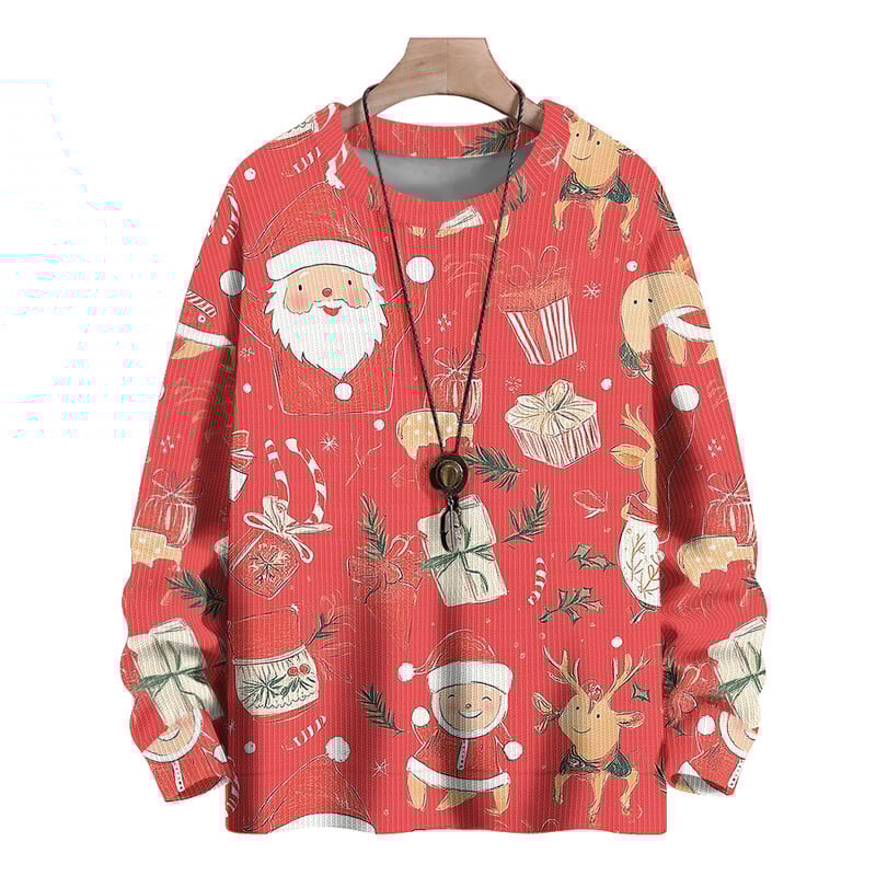 Plus Πουλόβερ για ενήλικες Χριστουγεννιάτικες στολές Μοτίβο πουλόβερ Πουλόβερ ριγέ Oversize Snow Print Στρογγυλή λαιμόκοψη Πουλόβερ Φθινόπωρο Χειμώνας