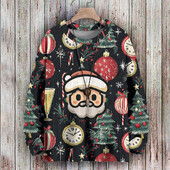 Plus Pieaugušo džemperis Ziemassvētku kostīmi Rakstu Pulovers Džemperis Trikotāžas Brīvi Sniega apdrukas Džemperis Rudens Ziema