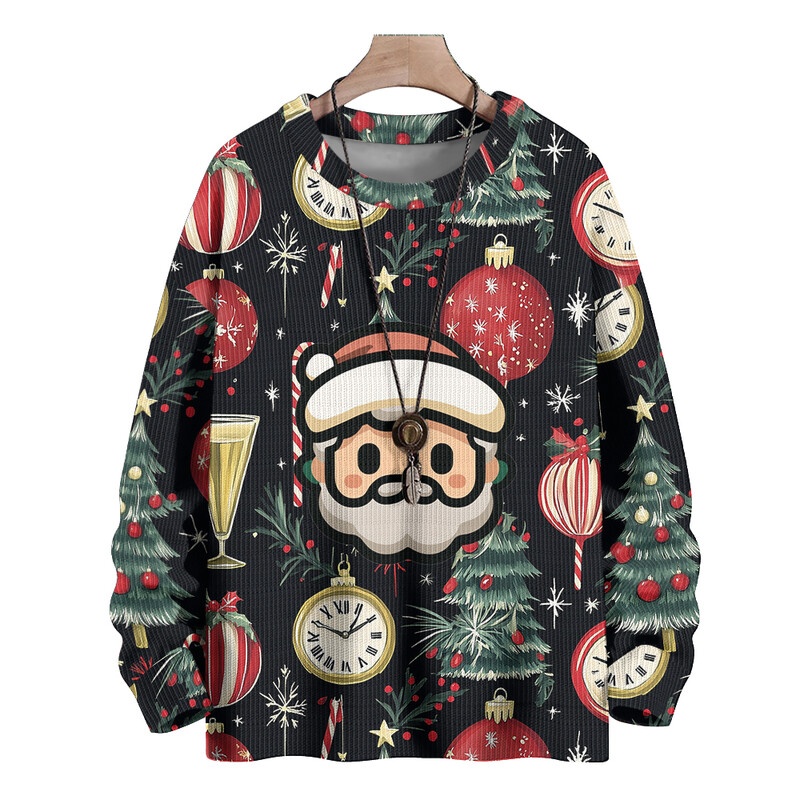 Plus Pieaugušo džemperis Ziemassvētku kostīmi Rakstu Pulovers Džemperis Trikotāžas Brīvi Sniega apdrukas Džemperis Rudens Ziema