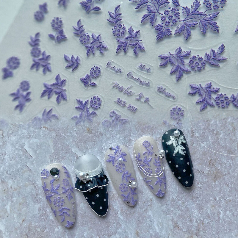1kom Nail Art 6D Relievo Flower Visokokvalitetni 5 Boja Mini Dizajn Veza Cvijeće Naljepnica List Nail Art Dekoracija MS244-252