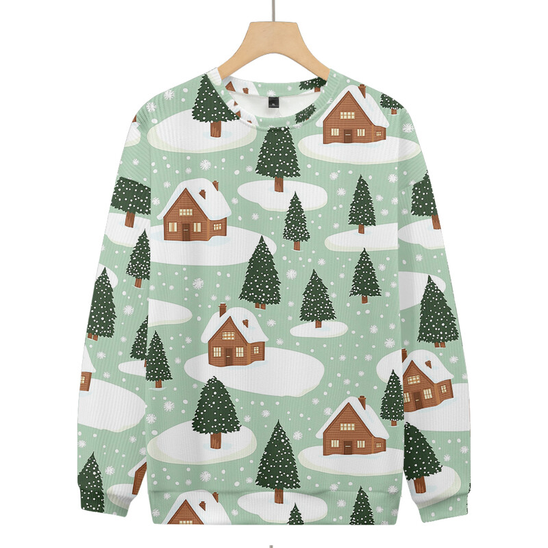 Plus Pieaugušo džemperis Ziemassvētku kostīmi Rakstu Pulovers Džemperis Trikotāžas Lielizmēra Sniega apdruka Džemperis ar apaļu kaklu rudens ziema