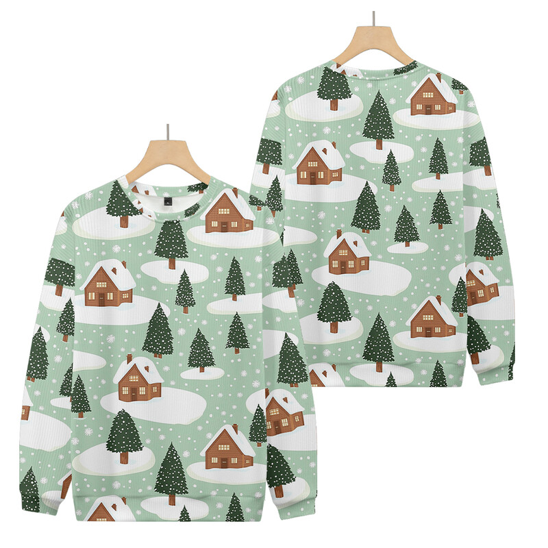 Plus Pieaugušo džemperis Ziemassvētku kostīmi Rakstu Pulovers Džemperis Trikotāžas Lielizmēra Sniega apdruka Džemperis ar apaļu kaklu rudens ziema