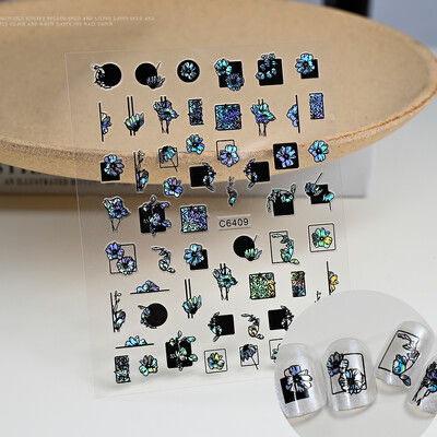 1kom 3D Aurora Laser Butterfly Naljepnice za nokte Sjajni holografski leptiri Naljepnice za nokte 8*10cm Samoljepljivi ukrasi za nokte