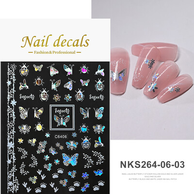 1kom 3D Aurora Laser Butterfly Naljepnice za nokte Sjajni holografski leptiri Naljepnice za nokte 8*10cm Samoljepljivi ukrasi za nokte