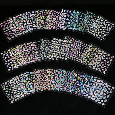 3D színes virágok Cseresznyevirág rózsa százszorszép körömmatricák 20/30/60/70/90db Aranyos szív körömmatrica manikűr dekoráció 5,5*6cm