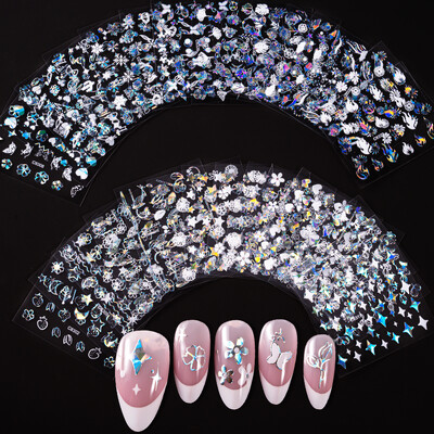 3D színes virágok Cseresznyevirág rózsa százszorszép körömmatricák 20/30/60/70/90db Aranyos szív körömmatrica manikűr dekoráció 5,5*6cm