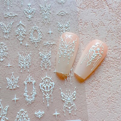 1kom Nail Art 6D Relievo Cvijet ruže Leptir Naljepnica List Nail Art Decoration KO