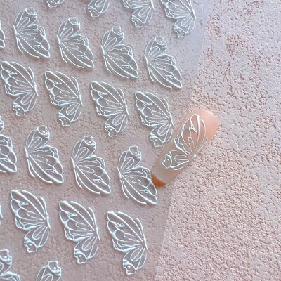 1kom Nail Art 6D Relievo Cvijet ruže Leptir Naljepnica List Nail Art Decoration KO
