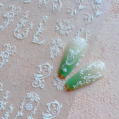 1kom Nail Art 6D Relievo Cvijet ruže Leptir Naljepnica List Nail Art Decoration KO