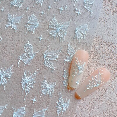 1kom Nail Art 6D Relievo Cvijet ruže Leptir Naljepnica List Nail Art Decoration KO