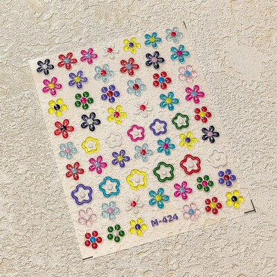 1 τμχ Αυτοκόλλητα νυχιών λουλουδιών Καλοκαιρινό λουλουδάτο φυτό 5D ανάγλυφο συρόμενο αυτοκόλλητο αυτοκόλλητο προμήθειες νυχιών Διακόσμηση μανικιούρ