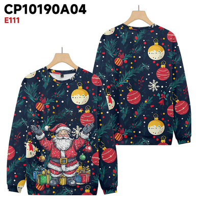 Plus Pieaugušo džemperis Ziemassvētku raksts Pulovers Džemperis Unisex Ziemassvētku vecīša ilustrācija Džemperis ar apaļu kaklu rudens ziema