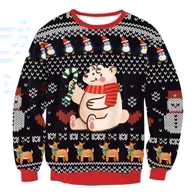 Vyriški Moteriški kalėdiniai megztiniai megztiniai Šventiniam vakarėliui Tacky kalėdiniai džemperiai Unisex elnio snaigės Bjaurus kalėdinis megztinis