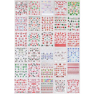 30/24 τμχ Τρισδιάστατα αυτοκόλλητα χριστουγεννιάτικα νυχιών χαριτωμένο αρκουδάκι με νιφάδες χιονιού από άλκες Χριστουγεννιάτικο αυτοκόλλητο νυχιών Χριστουγεννιάτικο εορταστικό ντεκόρ νυχιών