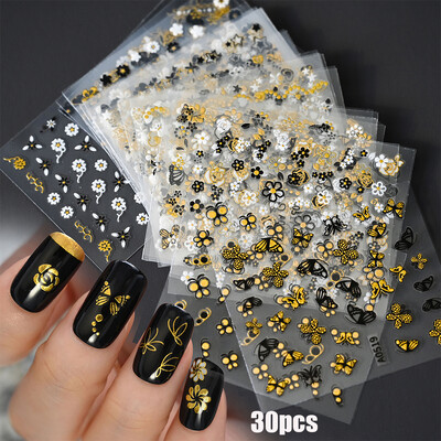 30/24 τμχ Τρισδιάστατα αυτοκόλλητα χριστουγεννιάτικα νυχιών χαριτωμένο αρκουδάκι με νιφάδες χιονιού από άλκες Χριστουγεννιάτικο αυτοκόλλητο νυχιών Χριστουγεννιάτικο εορταστικό ντεκόρ νυχιών