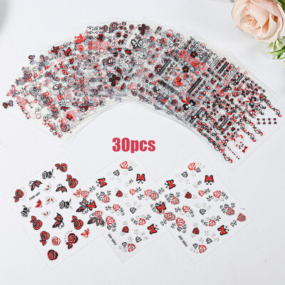 30/24 τμχ Τρισδιάστατα αυτοκόλλητα χριστουγεννιάτικα νυχιών χαριτωμένο αρκουδάκι με νιφάδες χιονιού από άλκες Χριστουγεννιάτικο αυτοκόλλητο νυχιών Χριστουγεννιάτικο εορταστικό ντεκόρ νυχιών