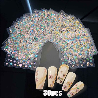 30/24 τμχ Τρισδιάστατα αυτοκόλλητα χριστουγεννιάτικα νυχιών χαριτωμένο αρκουδάκι με νιφάδες χιονιού από άλκες Χριστουγεννιάτικο αυτοκόλλητο νυχιών Χριστουγεννιάτικο εορταστικό ντεκόρ νυχιών