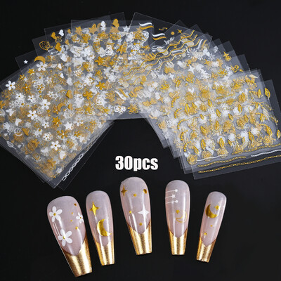 30/24 τμχ Τρισδιάστατα αυτοκόλλητα χριστουγεννιάτικα νυχιών χαριτωμένο αρκουδάκι με νιφάδες χιονιού από άλκες Χριστουγεννιάτικο αυτοκόλλητο νυχιών Χριστουγεννιάτικο εορταστικό ντεκόρ νυχιών