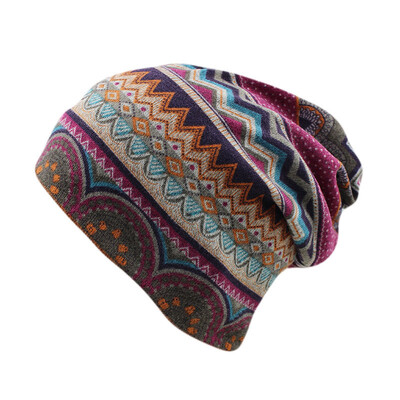 Vânzare fierbinte 8 culori Vintage cu dungi pentru femei Beanie caldă Top Fashion Lay Casual Pălărie de iarnă Hip-Hop Cap Gorro Girl Touca Reducere