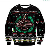 Muškarci Žene Blagdanska zabava Novogodišnja božićna majica s 3D novostima Božićni džemper Pulover Ružni božićni džemper