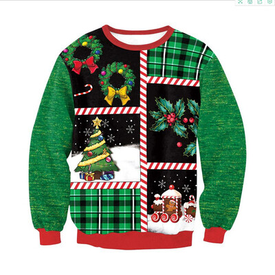 Muškarci Žene Blagdanska zabava Novogodišnja božićna majica s 3D novostima Božićni džemper Pulover Ružni božićni džemper