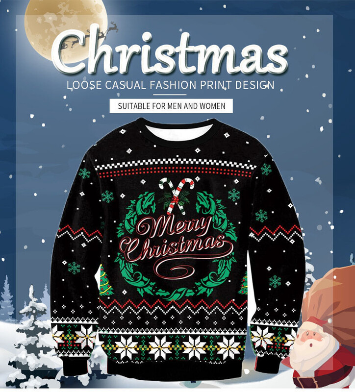 Muškarci Žene Blagdanska zabava Novogodišnja božićna majica s 3D novostima Božićni džemper Pulover Ružni božićni džemper