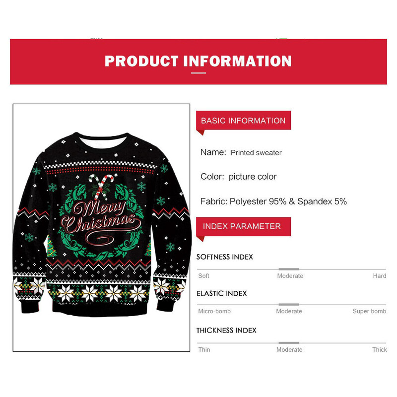 Muškarci Žene Blagdanska zabava Novogodišnja božićna majica s 3D novostima Božićni džemper Pulover Ružni božićni džemper