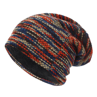 AETRUE Pălărie tricotată Femei Skullies Beanies Pălării de iarnă pentru bărbați Bonnet Dungi Căciulă caldă Baggy Moale Femei Lână Beanie Bărbați