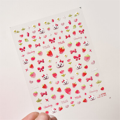 1 τμχ 5D Relief Red Retro Butterfly Nail Art Charms Αυτοκόλλητα Πολυτελή ακρυλικά διακοσμητικά νυχιών Αυτοκόλλητα DIY Διακοσμητικό για μανικιούρ συρόμενο