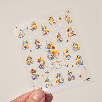 1 τμχ 5D Relief Red Retro Butterfly Nail Art Charms Αυτοκόλλητα Πολυτελή ακρυλικά διακοσμητικά νυχιών Αυτοκόλλητα DIY Διακοσμητικό για μανικιούρ συρόμενο