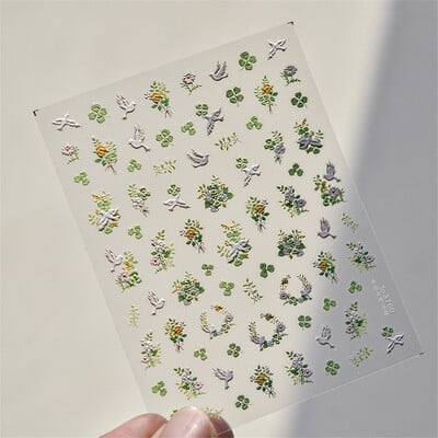 1 τμχ 5D Relief Red Retro Butterfly Nail Art Charms Αυτοκόλλητα Πολυτελή ακρυλικά διακοσμητικά νυχιών Αυτοκόλλητα DIY Διακοσμητικό για μανικιούρ συρόμενο