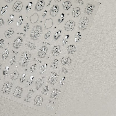 1 τμχ 5D Relief Red Retro Butterfly Nail Art Charms Αυτοκόλλητα Πολυτελή ακρυλικά διακοσμητικά νυχιών Αυτοκόλλητα DIY Διακοσμητικό για μανικιούρ συρόμενο