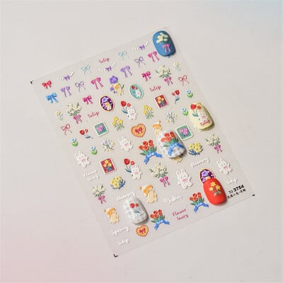 1 τμχ 5D Relief Red Retro Butterfly Nail Art Charms Αυτοκόλλητα Πολυτελή ακρυλικά διακοσμητικά νυχιών Αυτοκόλλητα DIY Διακοσμητικό για μανικιούρ συρόμενο