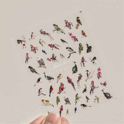 1 τμχ 5D Relief Red Retro Butterfly Nail Art Charms Αυτοκόλλητα Πολυτελή ακρυλικά διακοσμητικά νυχιών Αυτοκόλλητα DIY Διακοσμητικό για μανικιούρ συρόμενο