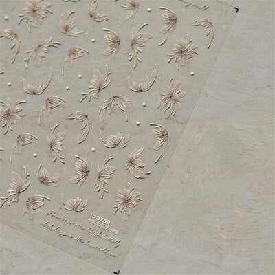 1 τμχ 5D Relief Red Retro Butterfly Nail Art Charms Αυτοκόλλητα Πολυτελή ακρυλικά διακοσμητικά νυχιών Αυτοκόλλητα DIY Διακοσμητικό για μανικιούρ συρόμενο