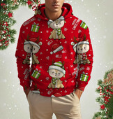 Vyriški kalėdiniai šiauriniai elniai mielo rašto džemperis Laisvalaikis ilgomis rankovėmis laisvas megztinis megztinis Vyriški ir moteriški sportiniai megztiniai drabužiai