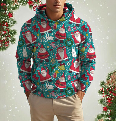 Vyriški kalėdiniai šiauriniai elniai mielo rašto džemperis Laisvalaikis ilgomis rankovėmis laisvas megztinis megztinis Vyriški ir moteriški sportiniai megztiniai drabužiai