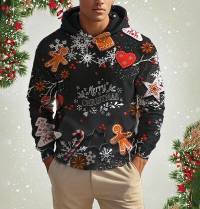 Vyriški kalėdiniai šiauriniai elniai mielo rašto džemperis Laisvalaikis ilgomis rankovėmis laisvas megztinis megztinis Vyriški ir moteriški sportiniai megztiniai drabužiai