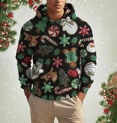 Vyriški kalėdiniai šiauriniai elniai mielo rašto džemperis Laisvalaikis ilgomis rankovėmis laisvas megztinis megztinis Vyriški ir moteriški sportiniai megztiniai drabužiai